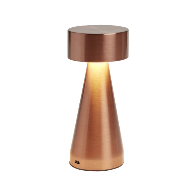 Lampe de table Squari USB tactile orange Ø9,5xH22,5cm