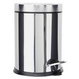 Poubelle salle de bain inox gris chrom&eacute; 3L - &Oslash;17xH24cm