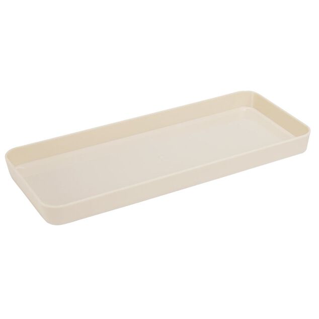 Plateau rectangulaire beige plastique 26x11xH2cm