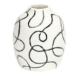 Vase en c&eacute;ramique motif courbe &Oslash;7,5xH9,5cm (3 mod&egrave;les)