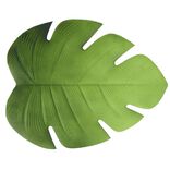 Set de table forme feuille Monstera caoutchouc vert 48x37cm