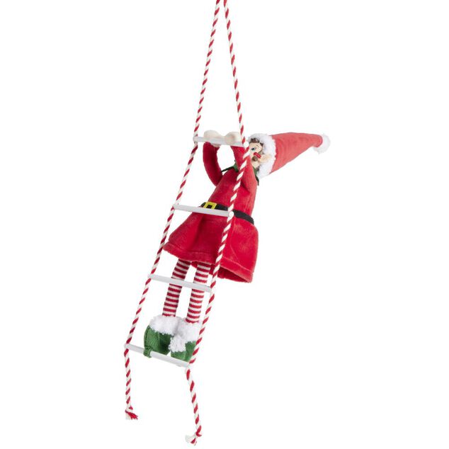 Lutin farceur fille grimpeur &eacute;chelle H40cm