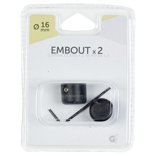 Embout pour tringle &agrave; rideaux x2 noir aluminium