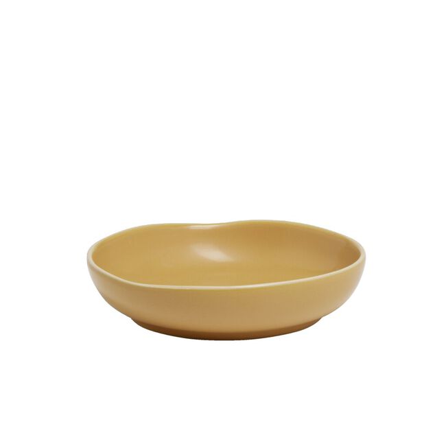 Assiette creuse en fa&iuml;ence jaune &Oslash;20xH4cm