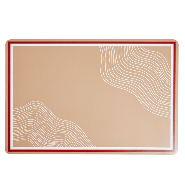 Set de table rectangulaire pastique ligne ondul&eacute;e orange