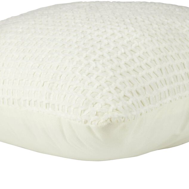Coussin carr&eacute; quadrillage chenille 45x45cm (3 mod&egrave;les)