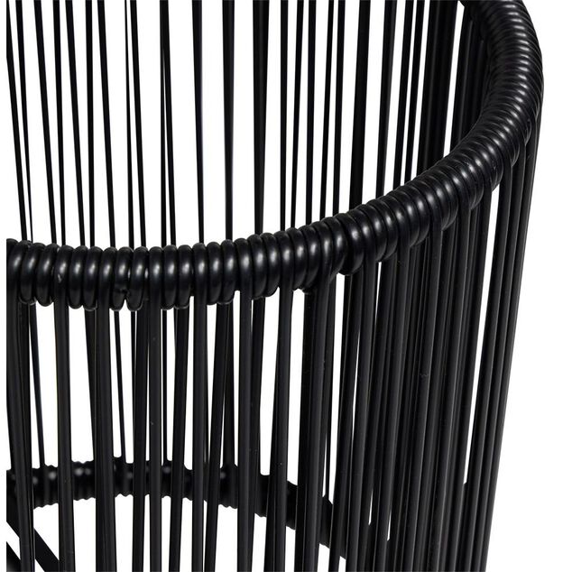 Porte-plante filaire sur pieds Urban m&eacute;tal et plastique noir &Oslash;27xH70cm