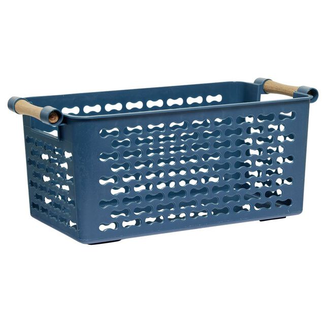 Panière en plastique avec poignée bois 4L