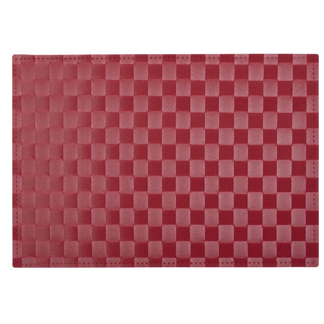 Set de table rectangulaire plastique  tress&eacute; rouge