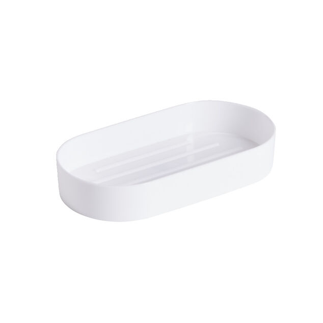 Porte savon plastique blanc 8x13,5cm