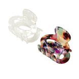 Lot de 2 pinces &agrave; cheveux ovale multicolore