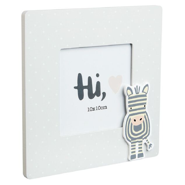 Cadre photo bois enfant d&eacute;cor animal 17x17cm pour photo 10x10cm (4 mod&egrave;les)
