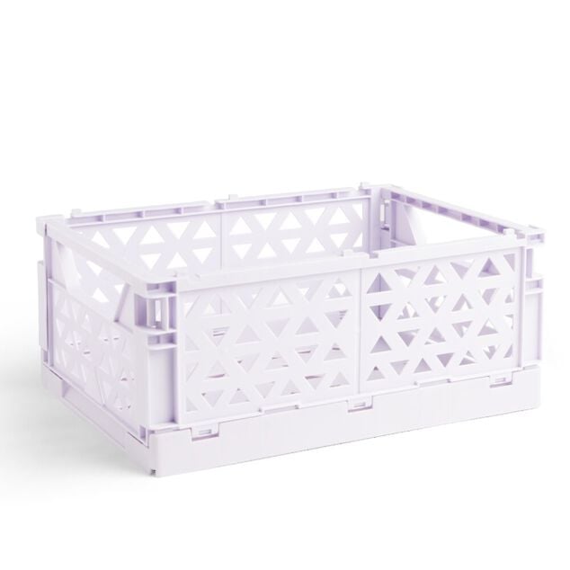 Caisse pliable violet pastel 9,1L - 33x23xH14cm