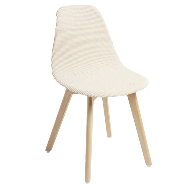 Housse de chaise scandinave extensible beige 45x40xH45cm