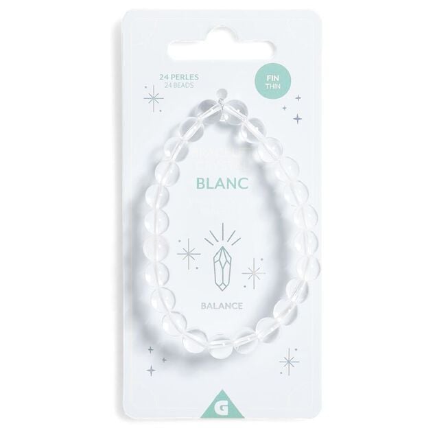 Bracelet crystal fin 24 perles blanc transparent - Balance