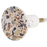 Pat&egrave;re murale ronde motif terrazzo polyr&eacute;sine &Oslash;5cm