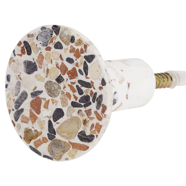 Pat&egrave;re murale ronde motif terrazzo polyr&eacute;sine &Oslash;5cm