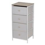 Console de rangement Gabrielle 4 tiroirs en bois blanc et naturel 35xP30xH75cm