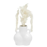 Vase en céramique silhouette femme avec tige pampa Ø11xH6,5cm