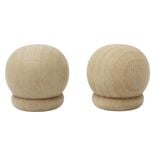 Embout de tringle anglais en bois naturel &Oslash;20mm x2
