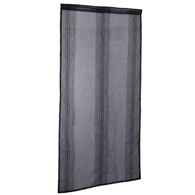 Vitrage droit passe tringle uni noir 60x120 cm x2
