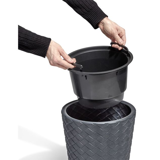 Cache pot effet tress&eacute; H78cm