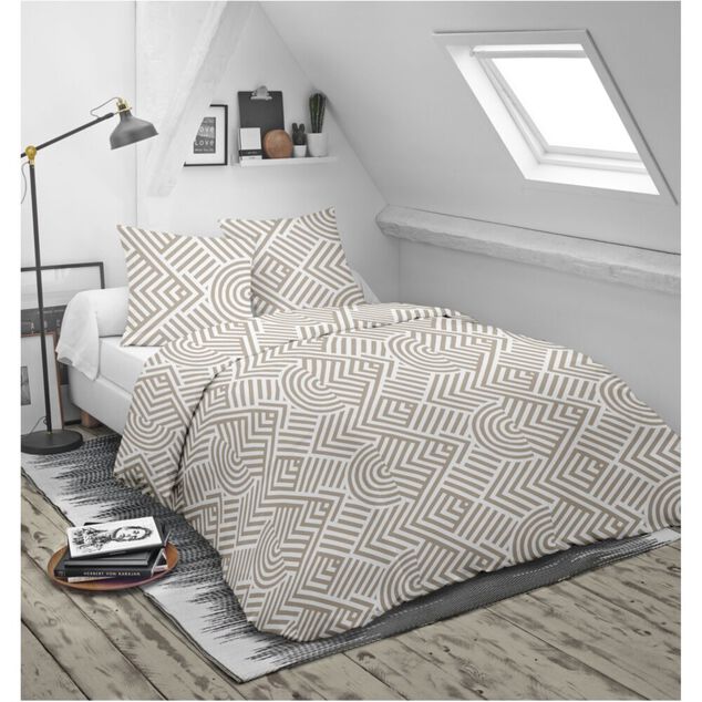 Parure de lit 140x200cm 1 personne coton motif imprim&eacute; 3 pi&egrave;ces (6 mod&egrave;les)