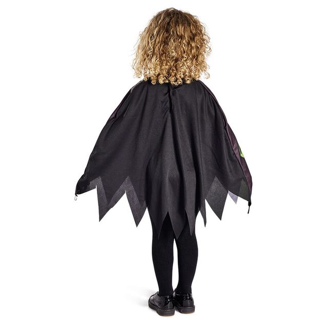 D&eacute;guisement enfant Halloween squelette poncho noir multicolore TU