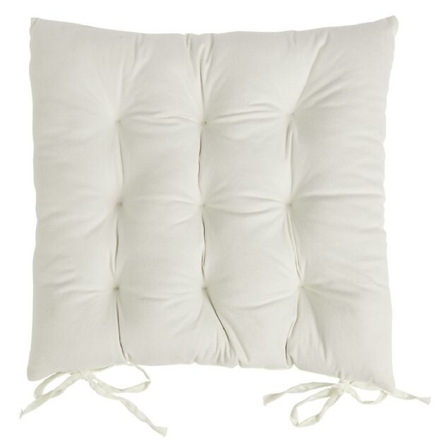 Galette de chaise carrée beige 38x38cm 100% polyester