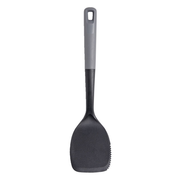 Spatule de cuisine en plastique noir et gris L.35cm