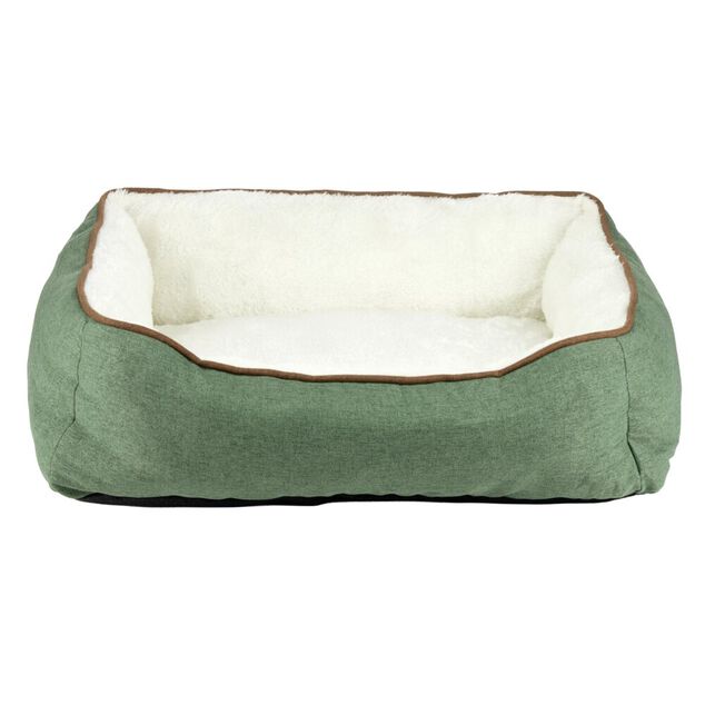 Couchage pour animal taille S L60X45XH19 cm vert et blanc