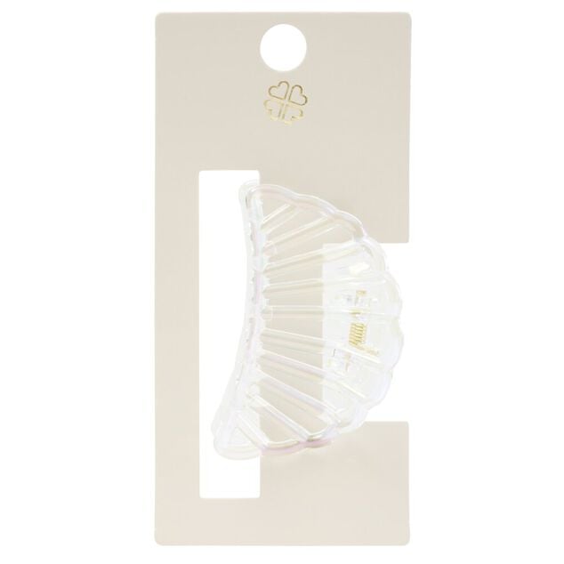 Pince cheveux coquillage blanc nacr&eacute; L6cm