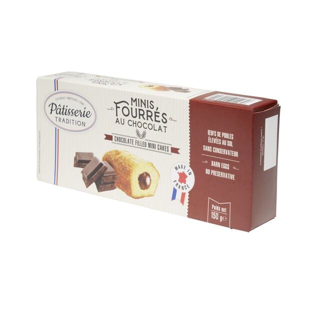 Minis g&acirc;teaux fourr&eacute;s chocolat x9 p&acirc;tisserie tradition 150g