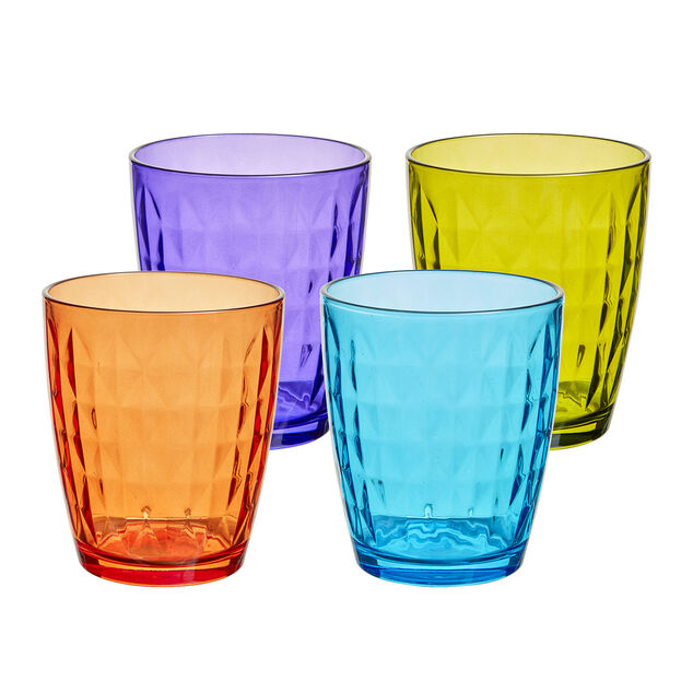 Verre gobelet coloré uni x 4