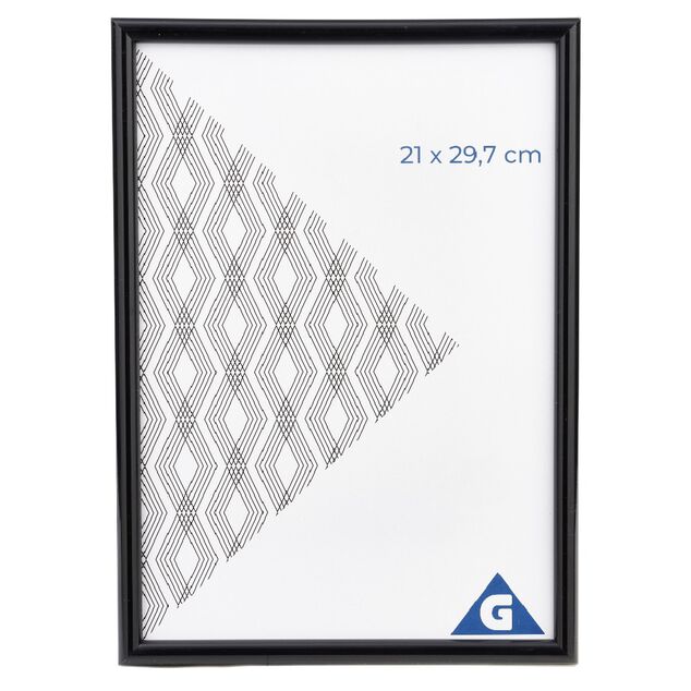Cadre photo plastique noir 22x31cm pour photo 21x29.7cm