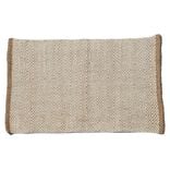 Tapis rectangulaire jute beige blanc 60x90 cm