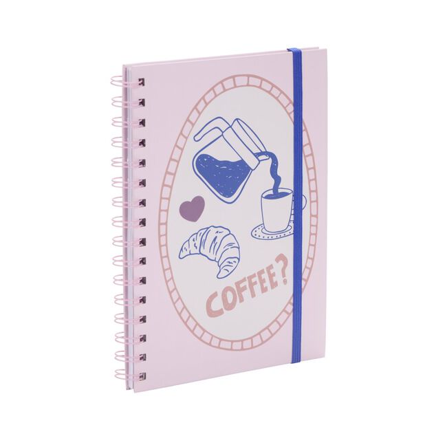 Carnet de note A5 &agrave; spirales avec &eacute;lastique lat&eacute;ral 14,8x21cm (2 mod&egrave;les)