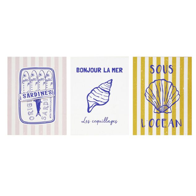 Affiche d&eacute;corative x3 th&egrave;me bord de mer 50x70cm (4 mod&egrave;les)