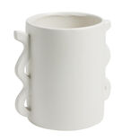 Pot en c&eacute;ramique blanc avec multi anses 21x20xH15,5cm