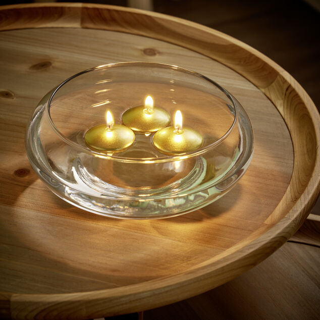 Bol pour bougie flottante en verre transparent Ø20xH8cm