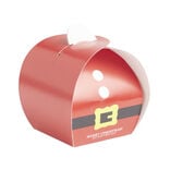 Lot de 4 boîtes cadeaux forme tenue Père Noël 10x10xH10,5cm