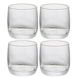 Gobelet en verre transparent avec liser&eacute; dor&eacute; x4