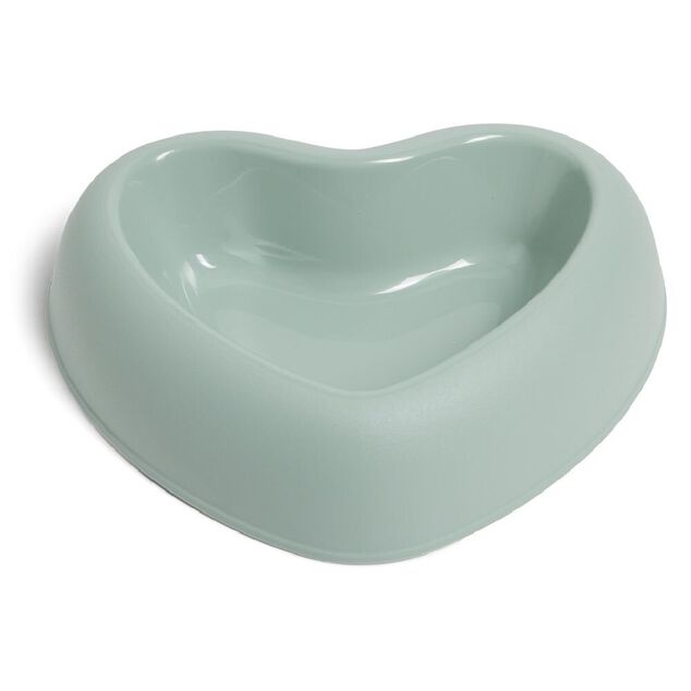 Gamelle antidérapante forme coeur plastique 26,5x22x6,5cm - 2 coloris
