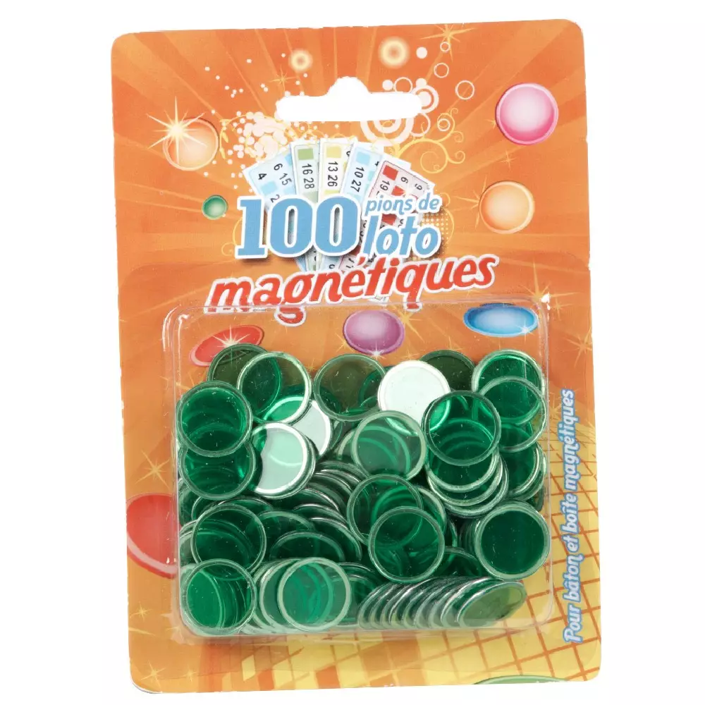 Lotoquine - 100 Pions de loto magnétiques - Coloris aléatoire : :  Jeux et Jouets