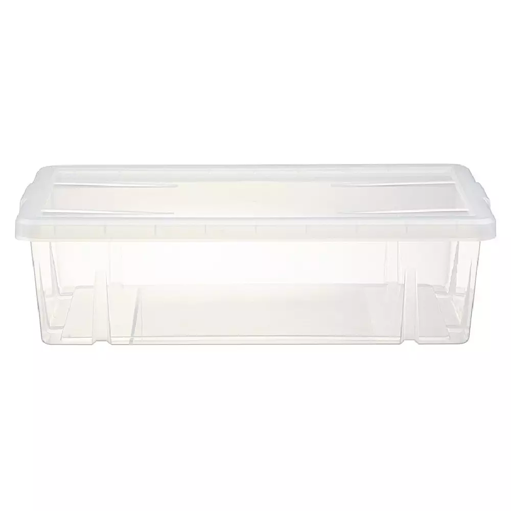 Boîte de rangement dessous de lit blanc transparent avec couvercle