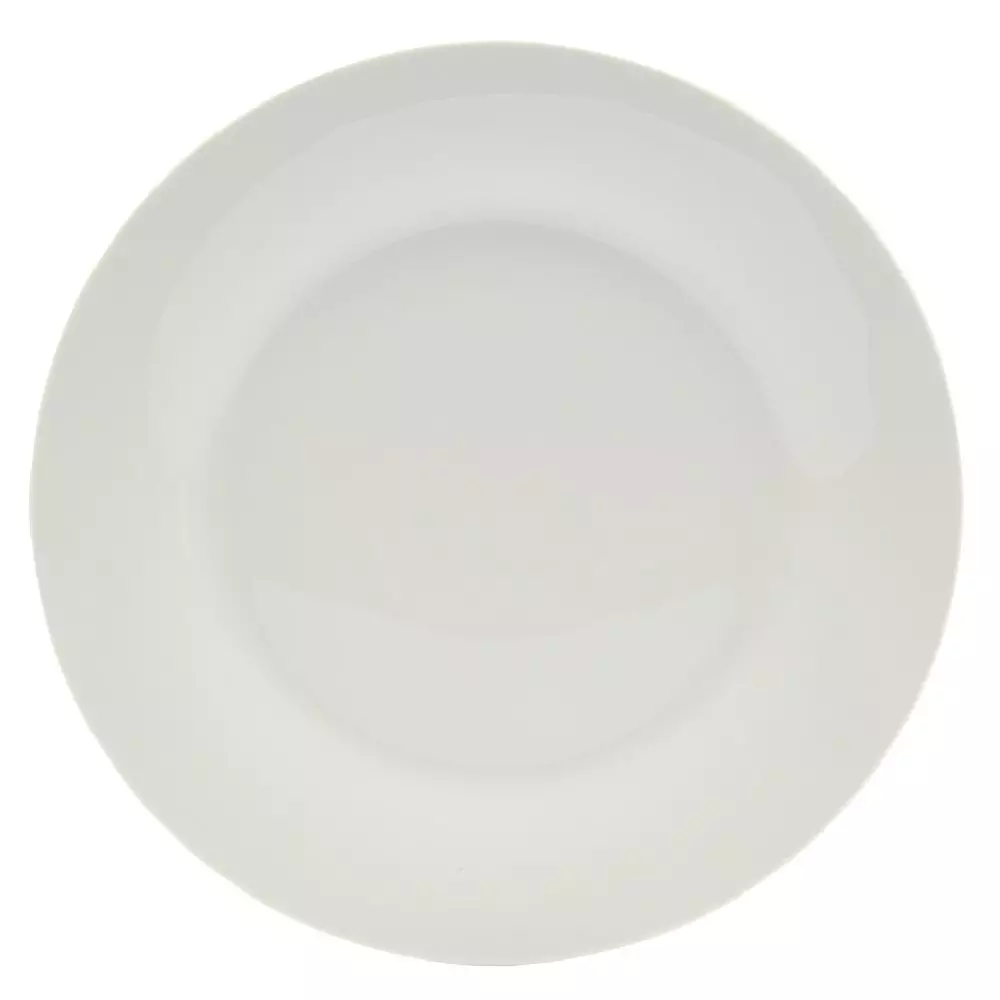 Assiette ronde plate céramique uni blanc x10 | GiFi