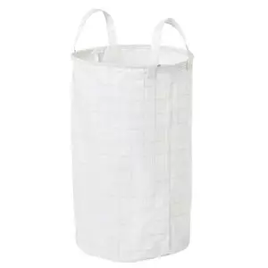 Panier à linge en tissu - blanc H50xD38cm - TANGUY - alin