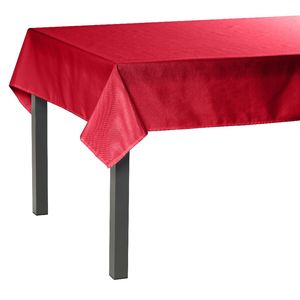 Atmosphera Nappe / nappe polyester noir 140 x 240cm avec chemin de table  rouge