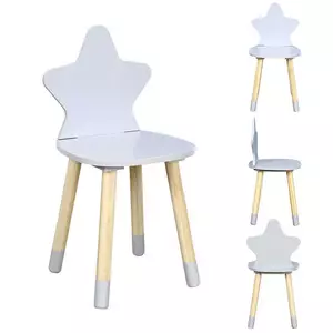 Table, chaises et bac rangement enfant en bois (etoile)