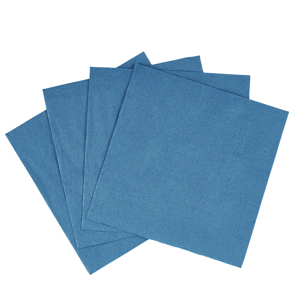 serviette carré unie bleu canard 2 plis en papier x50